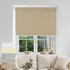 Doing-X 100% Blackout Roller Shades for Windows Linen Fabric Cordless Roller Blinds with Cassette Valance Thermal Insulated Room Darkening Window Shades for Home Office Bedroom(24.5" W x 86" H) Brown view 2