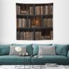 HZOHNAGO Bookshelf Tapestry Library Vintage Educational Bookcase Candlelight Pattern Printed Tapestry Wall Hanging for Bedroom Living Room Dorm 60" L x 60" W view 1