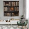HZOHNAGO Bookshelf Tapestry Library Vintage Educational Bookcase Candlelight Pattern Printed Tapestry Wall Hanging for Bedroom Living Room Dorm 60" L x 60" W view 2