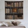 HZOHNAGO Bookshelf Tapestry Library Vintage Educational Bookcase Candlelight Pattern Printed Tapestry Wall Hanging for Bedroom Living Room Dorm 60" L x 60" W view 3