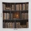 HZOHNAGO Bookshelf Tapestry Library Vintage Educational Bookcase Candlelight Pattern Printed Tapestry Wall Hanging for Bedroom Living Room Dorm 60" L x 60" W view 4