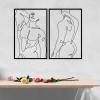 Minimalist Nude Man Wall Decor - Male Body Naked Metal Wall Art Set of 2 (Single 41" x 30"/105x75 cm(set of 2), BLACK) view 1