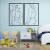 Minimalist Nude Man Wall Decor - Male Body Naked Metal Wall Art Set of 2 (Single 41" x 30"/105x75 cm(set of 2), BLACK) view 2
