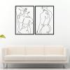 Minimalist Nude Man Wall Decor - Male Body Naked Metal Wall Art Set of 2 (Single 41" x 30"/105x75 cm(set of 2), BLACK) view 3