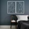 Minimalist Nude Man Wall Decor - Male Body Naked Metal Wall Art Set of 2 (Single 41" x 30"/105x75 cm(set of 2), BLACK) view 4