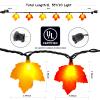 Romasaty Fall Decor Maples Leaf String Lights, 8.5FT LED Maple Leaf Lights with 10 3D Maple Light, Plug in Fall Decorations for Indoor Outdoor Thanksgiving Christmas Halloween Harvest-Orange/Yellow view 2