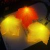 Romasaty Fall Decor Maples Leaf String Lights, 8.5FT LED Maple Leaf Lights with 10 3D Maple Light, Plug in Fall Decorations for Indoor Outdoor Thanksgiving Christmas Halloween Harvest-Orange/Yellow view 3