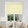 Doing-X 100% Blackout Roller Shades for Windows Linen Fabric Cordless Roller Blinds with Cassette Valance Thermal Insulated Room Darkening Window Shades for Home Office Bedroom(23" W x 96" H) Beige view 2
