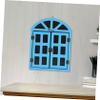 STOBOK Message Blackboard Wood Window Chalkboard Wood Window Ornament Retro Window Decor Reusable Window Chalkboard Wooden Window Decor Practical Window Chalkboard Decors, 33.00X25.50X1.10CM, Blue view 3