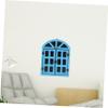STOBOK Message Blackboard Wood Window Chalkboard Wood Window Ornament Retro Window Decor Reusable Window Chalkboard Wooden Window Decor Practical Window Chalkboard Decors, 33.00X25.50X1.10CM, Blue view 4