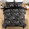 WONGS BEDDING Boho Quilt Set King,Black Paisley Floral Pattern Bedspread Coverlet Set with 2 Pillowcases,3 Piece Lightweight Microfiber Bohemian Quilt Bedding Set 104"90" view 3