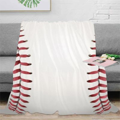 Baseball Blanket Soft Flannel Sport Ball Throw Blanket Gifts for Boys and Adults Cozy Blanket for Baseball Lover All Season Couch Bed Sofa Home Decor (50"x60", White)