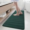 Buganda Memory Foam Bath Mat, 59" x 20", Ultra Soft and Non-Slip Bathroom Rugs, Water Absorbent and Machine Washable Bath Rug Runner for Bathroom, Shower, and Tub, Dark Green view 1