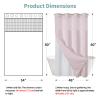 eachope BlushPink No Hook Waffle Weave Shower Curtain with snap-in Liner Replacement, 230GSM Waterproof Fabric Hotel Shower Curtain Set for Bathroom, Through Mesh Top Window,54Wx80H view 2