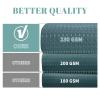 eachope SeawedGreen Long No Hook Waffle Weave Shower Curtain with snap-in Liner Replacement, 230GSM Waterproof Fabric Hotel Shower Curtain Set for Bathroom, Through Mesh Top Window,71Wx80H view 3