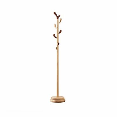 DRORON Hall Trees Coat Racks Wooden Tree Coat Rack Stand 8 Hooks Free Standing Solid Coat Hanger Stand for Clothes, Suits, Accessories Coat Rack Freestanding B