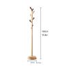 DRORON Hall Trees Coat Racks Wooden Tree Coat Rack Stand 8 Hooks Free Standing Solid Coat Hanger Stand for Clothes, Suits, Accessories Coat Rack Freestanding B view 2