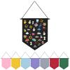 Fnaobai Wall Hanging Brooch Organizer Storage Board Colorful Enamel Pin Badge Canvas Display Banner Earrings Case Collection Holder 12.6x10in(Not Include Any Accessories) (Black) view 1