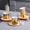 QIHCMLAJ Coffee Mug Cup,Mirror Cup, Mirror Reflection Coffee Mug, Anamorphic Cup and Saucer, Ceramic Coffee Mug with Saucer Set, for Cappuccino, Milks, Espresso, Tea, Coffee(Size:Panda) view 2