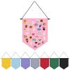 Fnaobai Wall Hanging Brooch Organizer Storage Board Colorful Enamel Pin Badge Canvas Display Banner Earrings Case Collection Holder 12.6x10in(Not Include Any Accessories) (Pink) view 1