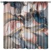Abstract Marble Curtains, Modern Luxury Dark Blue Pink Rose Gold Marble Texture Geometric Ink Printed Window Curtains for Girls Boys Bedroom Living Room, 52" W X 84" L view 1
