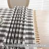 Alsoo Black Checkered Tablecloth Rectangle Cotton Linen Fabric Christmas Gingham Table Cloth Heavy Duty Buffalo Plaid Table Cover with Tassel Wrinkle Free for Kitchen Dining, 55X120'' view 4
