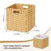 DULLEMELO Wicker Storage Cube Set - 11 Inch Wicker Baskets with Handles for Organizing Shelves, Natural - Set of 4 view 2