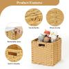DULLEMELO Wicker Storage Cube Set - 11 Inch Wicker Baskets with Handles for Organizing Shelves, Natural - Set of 4 view 3