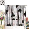 Abstract Marble Curtains, Pink Gray Black Geometric Marble Golden Line Art Stone Cracked Stripe Print Window Drapes for Living Room Girls Women Bedroom, 42" W X 63" L view 3