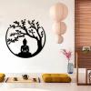 Idadey Tree of Life and Buddha Metal Wall Decor, Meditation Hindu Wall Decor, Zen Metal Wall Art, Yoga Studio & Spiritual Spaces (Silver, 28"x28") view 3