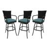 Afuera Living Set of 3 Outdoor Indoor Extra Tall 34" Bar Stool on Black Frame view 1