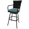Afuera Living Set of 3 Outdoor Indoor Extra Tall 34" Bar Stool on Black Frame view 2