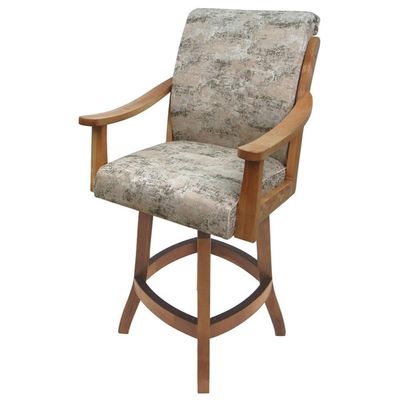 Pemberly Row 26" Swivel Wood Counter Stool in Poet Desert Brown