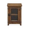 MAKLAINE Contemporary Farmhouse Chairside Wood End Table in Brown view 1