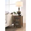 MAKLAINE Contemporary Farmhouse Chairside Wood End Table in Brown view 2
