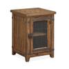 MAKLAINE Contemporary Farmhouse Chairside Wood End Table in Brown view 3