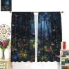 TOWINSFB Nature Garden Butterfly Blackout Curtains for Bedroom Living Room, Fantasy Forest Flower Tree Curtains Rod Pocket Thermal Insulated Window Drapes, 2 Panels/Each 21" W x 45" L view 3