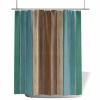 Anzona Teal Brown Farmhouse Waterproof Shower Curtains Set - Extra Long 72 x 78 Inch, Turquoise Khaki Vintage Wooden Polyester Fabric Bathroom Curtain with 12 Hooks, Bathroom Accessories, 1 Panel view 2