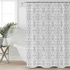 Anzona Grey Boho Geometric Waterproof Shower Curtains Set - Standard 60 x 72 Inch, Vintage Ethnic Tribe Floral Polyester Fabric Bathroom Curtain with 12 Hooks, Bathroom Accessories, 1 Panel view 1