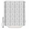 Anzona Grey Boho Geometric Waterproof Shower Curtains Set - Standard 60 x 72 Inch, Vintage Ethnic Tribe Floral Polyester Fabric Bathroom Curtain with 12 Hooks, Bathroom Accessories, 1 Panel view 2