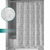 Anzona Grey Boho Geometric Waterproof Shower Curtains Set - Standard 60 x 72 Inch, Vintage Ethnic Tribe Floral Polyester Fabric Bathroom Curtain with 12 Hooks, Bathroom Accessories, 1 Panel view 4