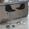 clinmday Bar Stools Set of 2, Counter Height Barstools with Back & Footrest Height Adjustable Swivel Bar Chairs, ModernTall Barstools for Kitchen Islands (Faux Leather, Black, 2 Pcs) Black view 2