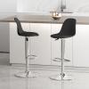clinmday Bar Stools Set of 2, Counter Height Barstools with Back & Footrest Height Adjustable Swivel Bar Chairs, ModernTall Barstools for Kitchen Islands (Faux Leather, Black, 2 Pcs) Black view 3