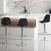 clinmday Bar Stools Set of 2, Counter Height Barstools with Back & Footrest Height Adjustable Swivel Bar Chairs, ModernTall Barstools for Kitchen Islands (Faux Leather, Black, 2 Pcs) Black view 4