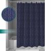 Anzona Boho Navy Blue Gold Striped Waterproof Shower Curtains Set - Stall 54 x 78 Inch, Modern Retro Geometric Polyester Fabric Bathroom Curtain with 12 Hooks, Bathroom Accessories, 1 Panel view 4