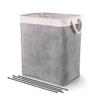 EKBBBYE Laundry Baskets, 65L Large Laundry Basket Foldable Laundry Hamper with Handles Clothes Basket Bedroom Living Room Bathroom Linen Basket Storage Bag, Rice Gray view 1