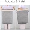EKBBBYE Laundry Baskets, 65L Large Laundry Basket Foldable Laundry Hamper with Handles Clothes Basket Bedroom Living Room Bathroom Linen Basket Storage Bag, Rice Gray view 3