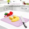 Silicone Cutting Board Flexible Chopping Mat with Hanging Hole, Food Grade Non Slip Dishwasher Safe for Meat Vegetables Fruit, 30 * 22cm, Purple view 2