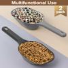 2PACK Dog-Cat Food-Scoop Measuring-Cup,1 Cup Capacity Versatile Plastic Pet Food Scoop with Measuring Lines 1 Cup and 1/2 Cup for Precise Portion Control (Black and Grey) view 2