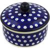 Polmedia Polish Pottery Jar with Lid - Blue Eyes Pattern Handmade in Boleslawiec Poland by Ceramika Artystyczna + Certificate of Authenticity view 1